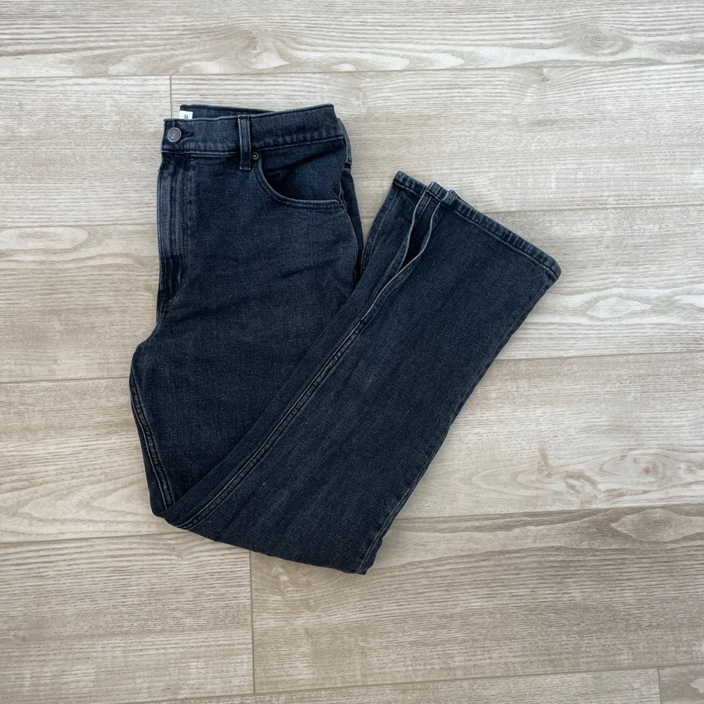 Split hem black jeans